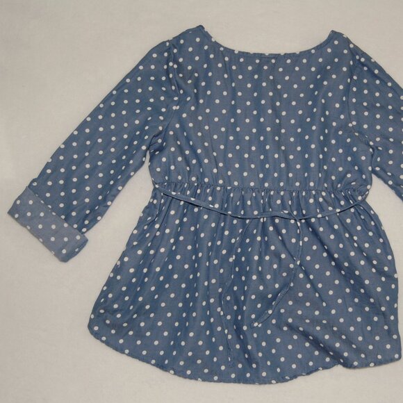 NWOT Beautees Girls Size M, Summer Dress, Blue with White Polka Dots - Picture 5 of 8